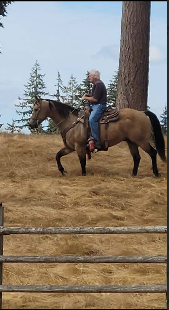 James Wayne Carver riding a horse on the family property